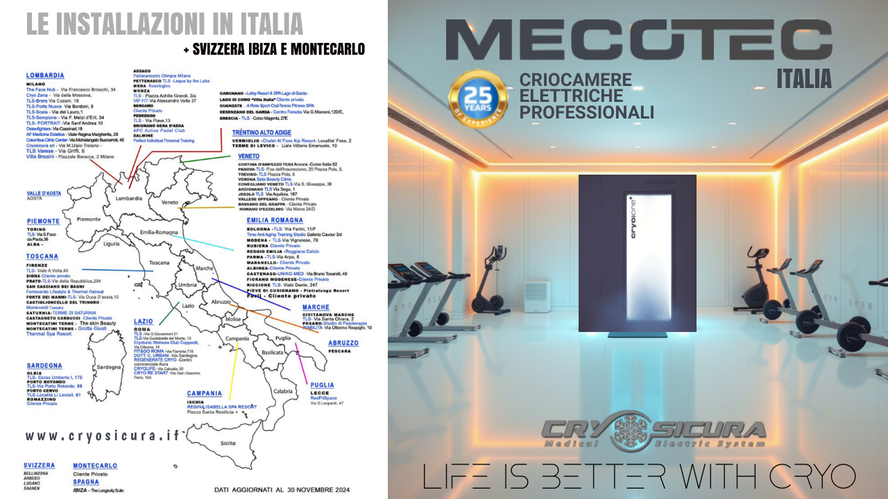 crioterapia in criocamere mecotec - criocamere installate crioterapia in criocamere mecotec - criocamere installate